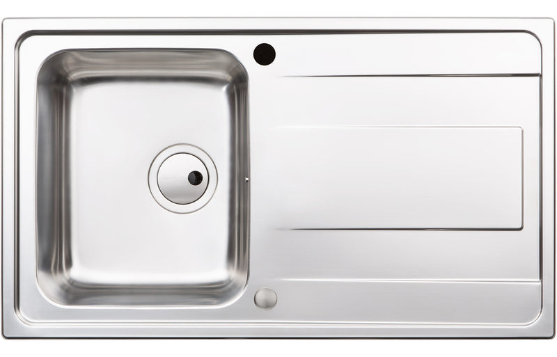 Abode Ixis Compact 1B & Drainer Inset Sink - Stainless Steel