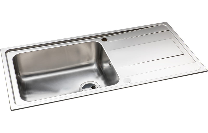 Abode Ixis 1B & Drainer Inset Sink - Stainless Steel