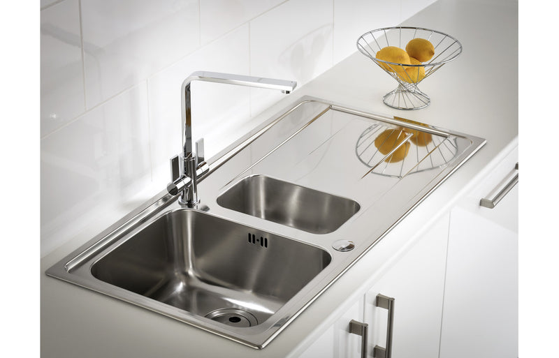 Abode Ixis 1.5B & Drainer Inset Sink - Stainless Steel