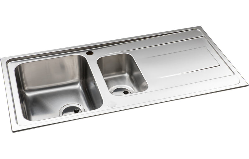 Abode Ixis 1.5B & Drainer Inset Sink - Stainless Steel