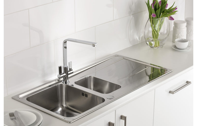 Abode Ixis 1.5B & Drainer Inset Sink - Stainless Steel
