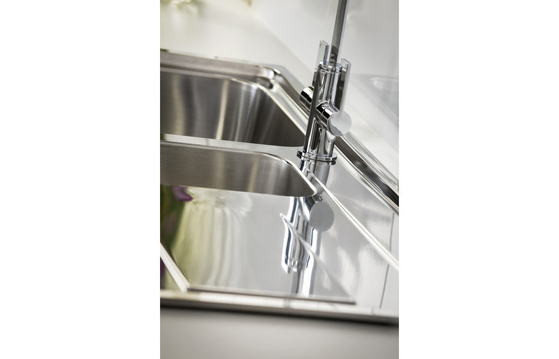 Abode Ixis 1.5B & Drainer Inset Sink - Stainless Steel