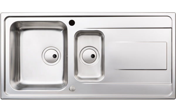 Abode Ixis 1.5B & Drainer Inset Sink - Stainless Steel