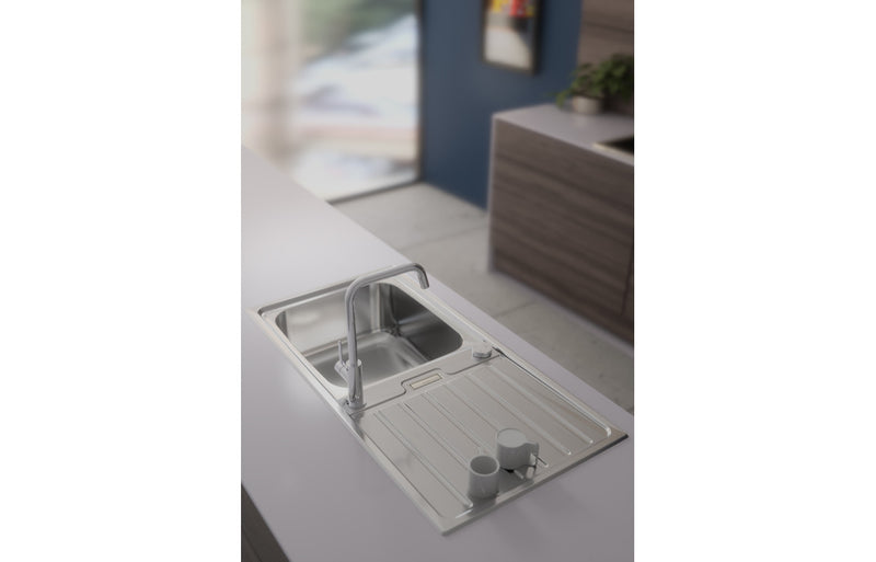 Abode Neron 1B & Drainer Inset Sink - Stainless Steel