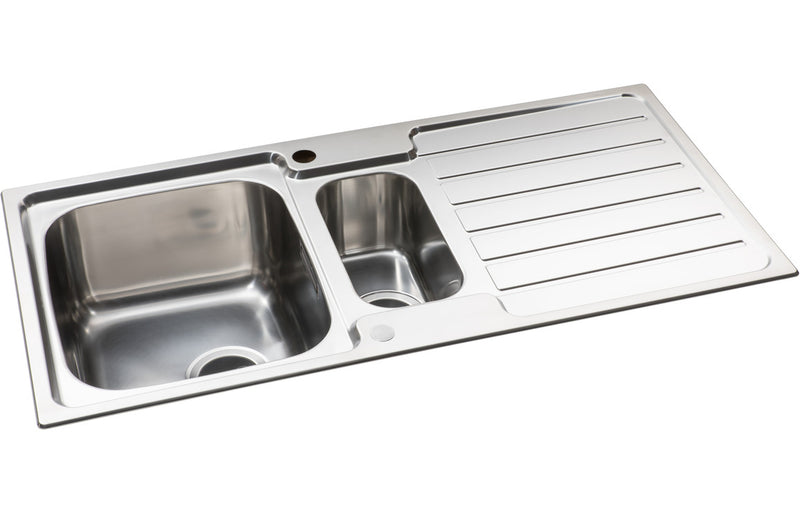 Abode Neron 1.5B & Drainer Inset Sink - Stainless Steel