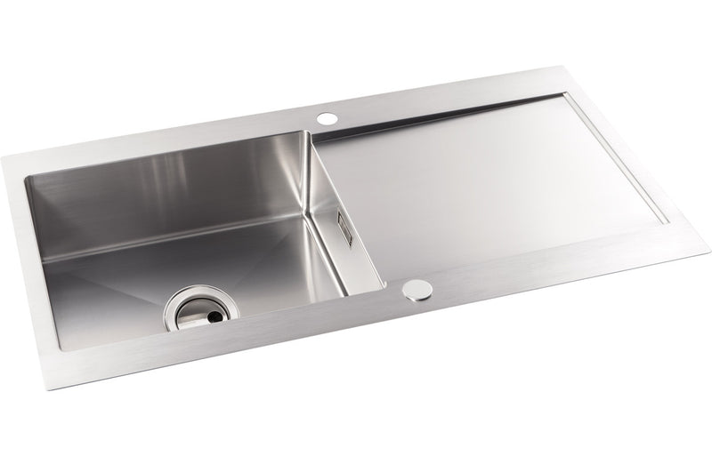 Abode Verve 1B & Drainer Inset Sink - Stainless Steel