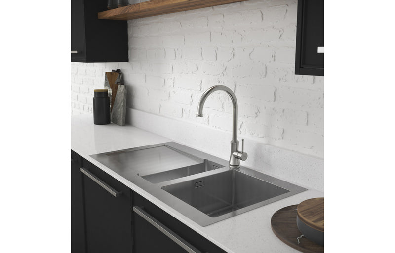 Abode Verve 1.5B & Drainer Inset Sink - Stainless Steel