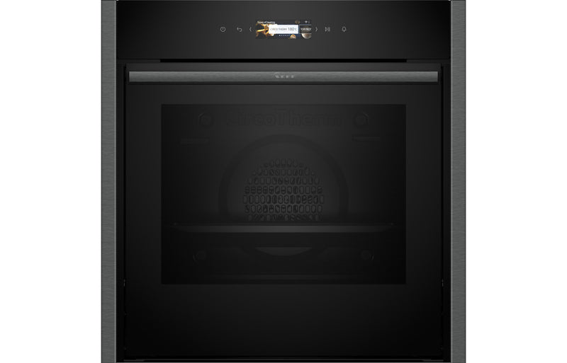 Neff N70 B54CR71G0B Single Slide & Hide Pyrolytic Oven - Black with Graphite Trim