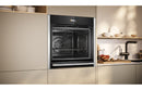 Neff N70 B54CR71N0B Single Slide & Hide Pyrolytic Oven - Black with Steel Trim