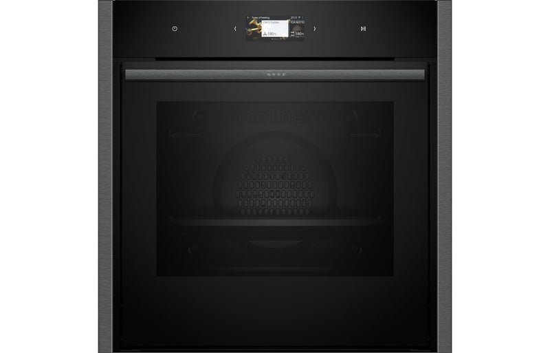 Neff N90 B64CS71G0B Single Slide & Hide Pyrolytic Oven - Black with Graphite Trim