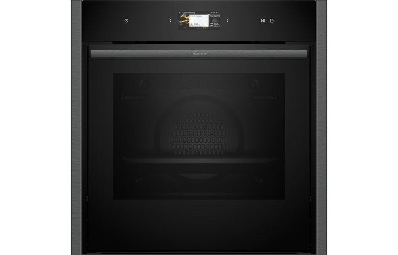 Neff N90 B64VS71G0B Single Slide & Hide Pyrolytic Oven with Steam - Black with Graphite Trim