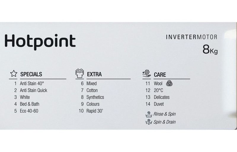 Hotpoint BI WMHG 81485 UK B/I 1400rpm 8kg Washing Machine