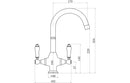 Prima Traditional Belfast Dual Lever Tap - Chrome