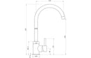 Prima Soho Single Lever Swan Neck Mixer Tap - Brushed Steel