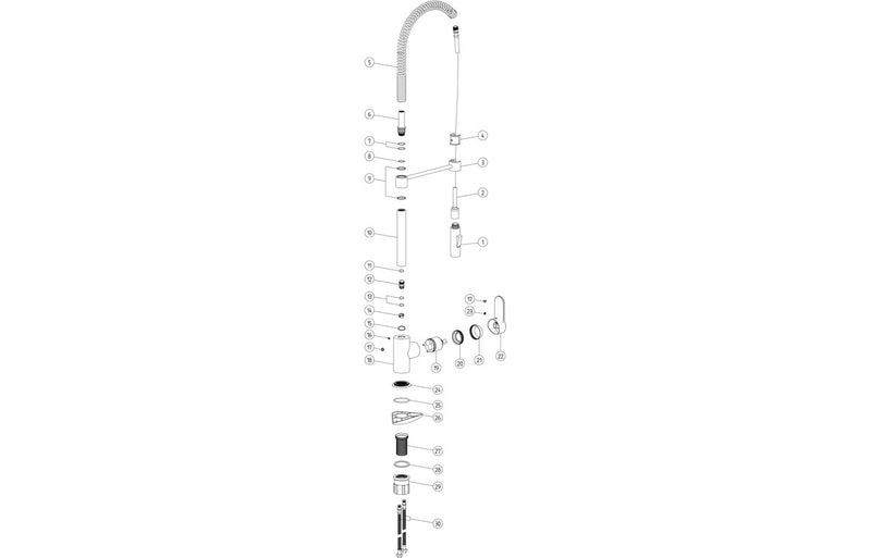 Prima Professional Single Lever Spray Mixer Tap - Chrome