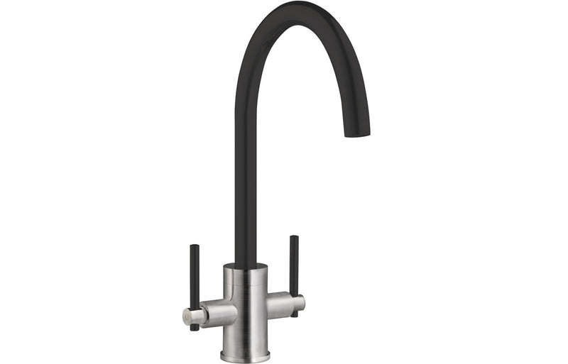 Prima+ Granite 1B Inset Sink & Swan Neck Mixer Tap Pack - Black
