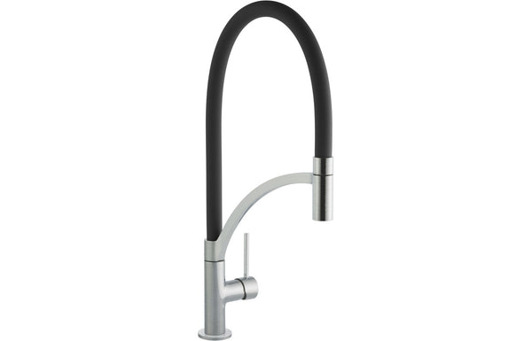 Prima+ Swan Neck Single Lever Mixer Tap with Pull Out - Black