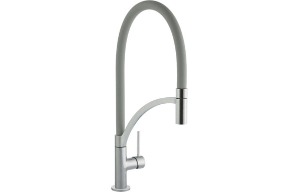 Prima+ Swan Neck Single Lever Mixer Tap with Pull Out - Grey
