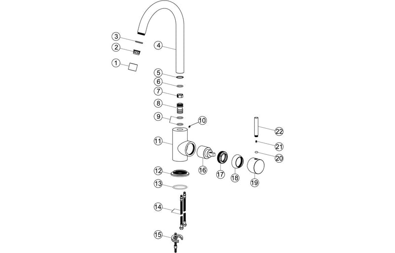 Prima Swan Neck Single Lever Mixer Tap - Copper