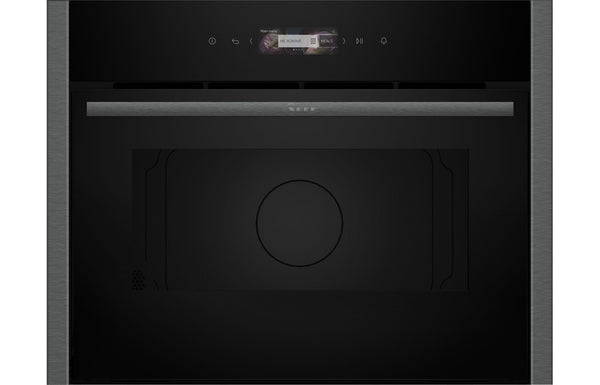 Neff N70 C24GR3XG1B Built-in Compact Microwave & Grill - Black with Graphite Trim