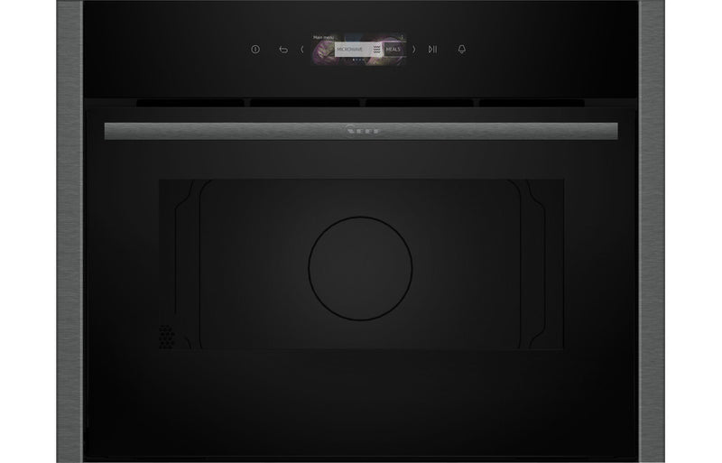Neff N70 C24GR3XG1B Built-in Compact Microwave & Grill - Black with Graphite Trim