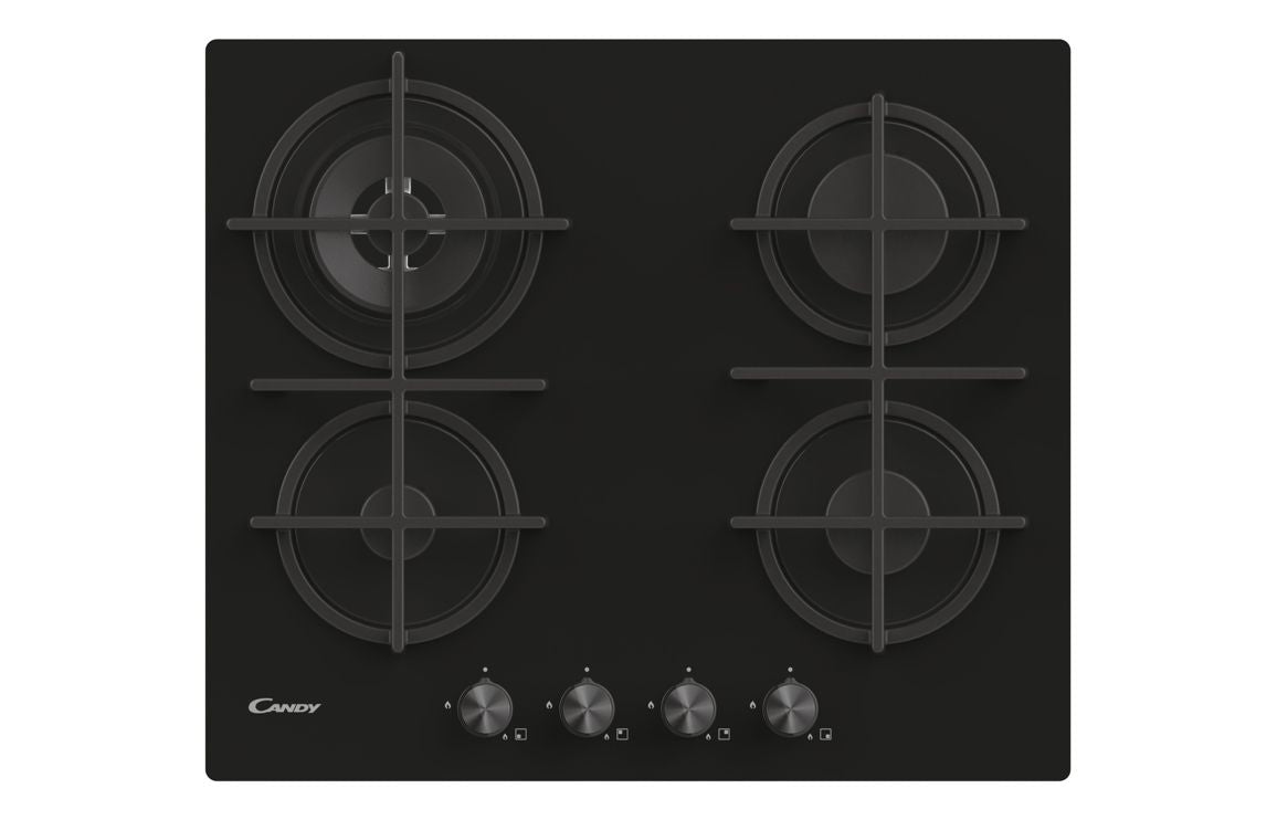 Candy CDK6GR4PBB 60cm Gas on Glass Hob - Black Glass UK