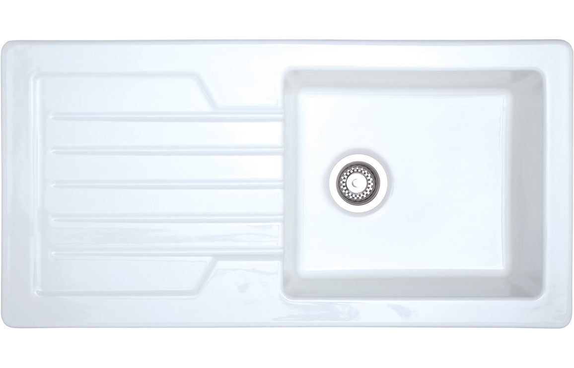 Prima 1B 1D Reversible Inset Ceramic Sink - White UK