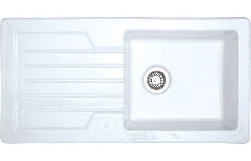 Prima 1B 1D Reversible Inset Ceramic Sink - White