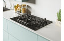 Candy CVG74WPB 75cm Gas Hob - Black Glass