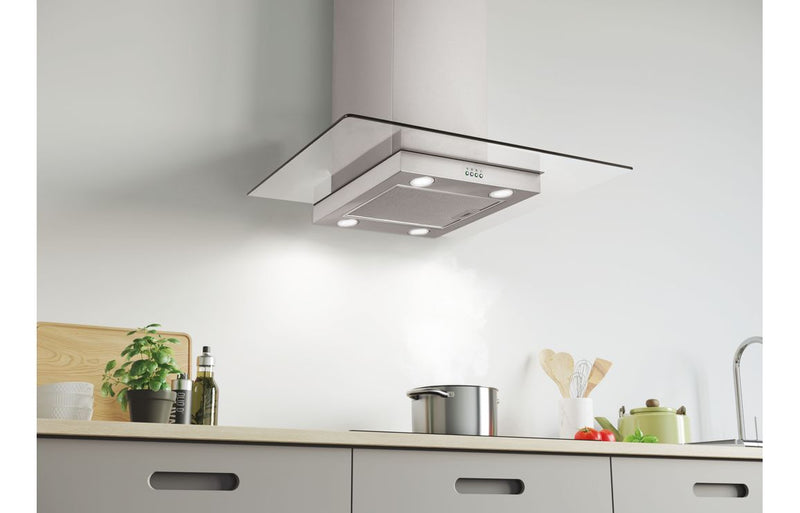 Candy CVMI970LX/UK 90cm Flat Glass Island Hood - Stainless Steel