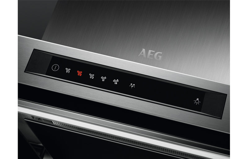 AEG DIK6180HG 100cm Island Hood - Black Glass & Stainless Steel