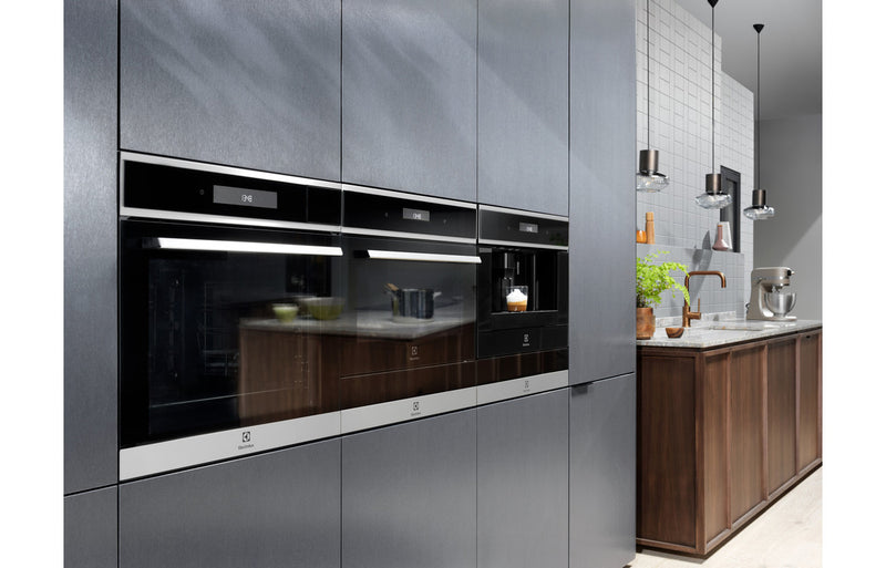 Electrolux EBD4X 14cm Warming Drawer - Black Glass & Stainless Steel