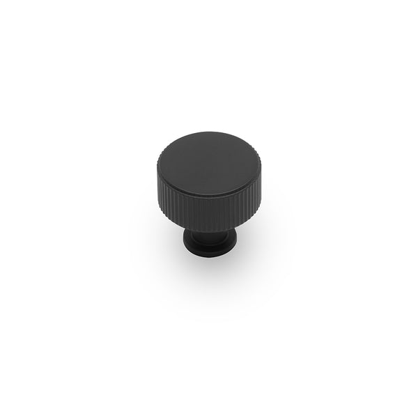 Linea Round Post Knob Matt Black