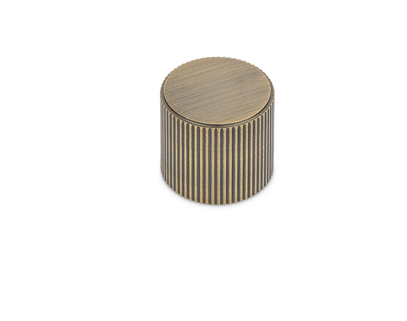 Linea Round Knob Antique Brass