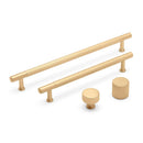 Linea Round Knob Satin Brass