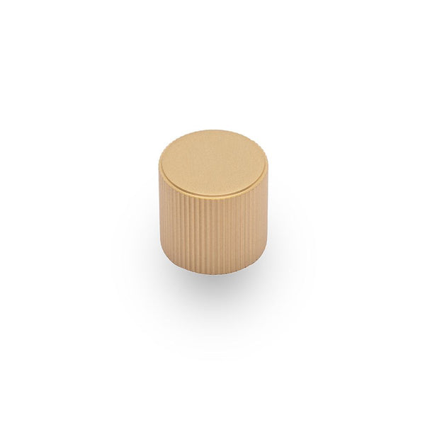Linea Round Knob Satin Brass