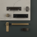 Linden Rectangular Knob Antique Brass