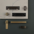 Linden Rectangular Knob, Pewter