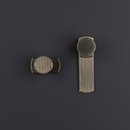 Linden Reeded Top Round Post Knob, 30mm Diameter, Antique Brass