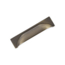 Linden Reeded Back Cup Handle, 96mm Centres, Antique Brass