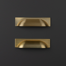 Linden Reeded Back Cup Handle, 96mm Centres, Satin Brass
