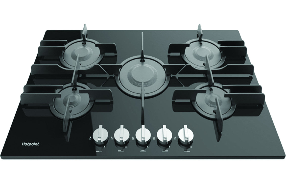Hotpoint FTGHG 751 D/HBK 75cm Gas on Glass Hob - Black UK