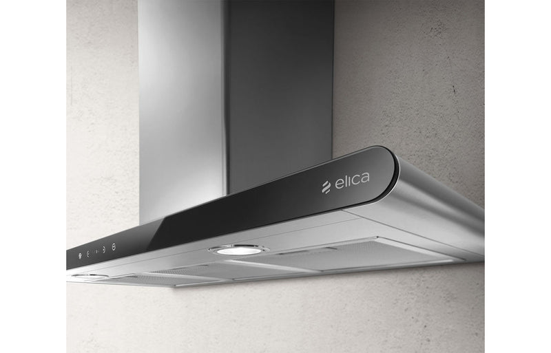 Elica Galaxy LED 80cm Chimney Hood - Stainless Steel & White Glass