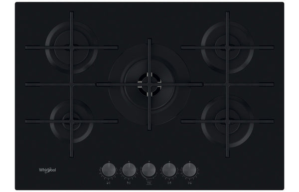 Whirlpool GOWL 758/NB 75cm Gas on Glass Hob - Black