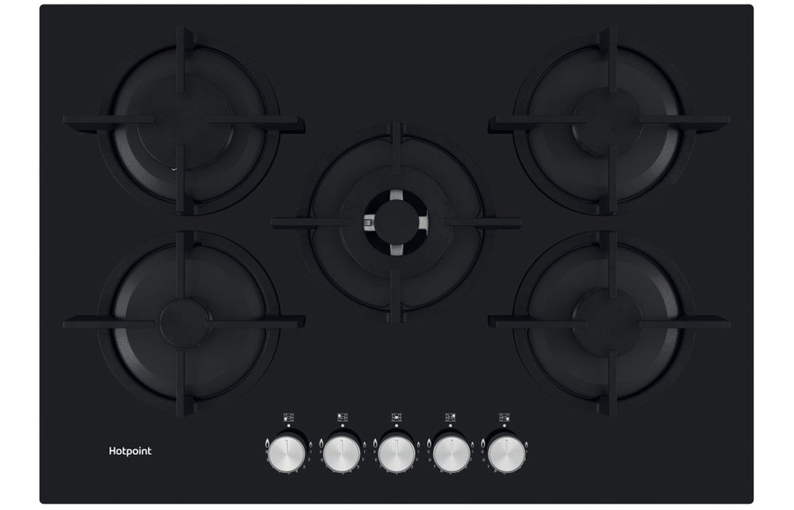 Hotpoint HGS 72S BK 75cm Gas on Glass Hob - Black UK