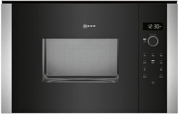 Neff N50 HLAWD23N0B Built-in Microwave - Black with Steel Trim
