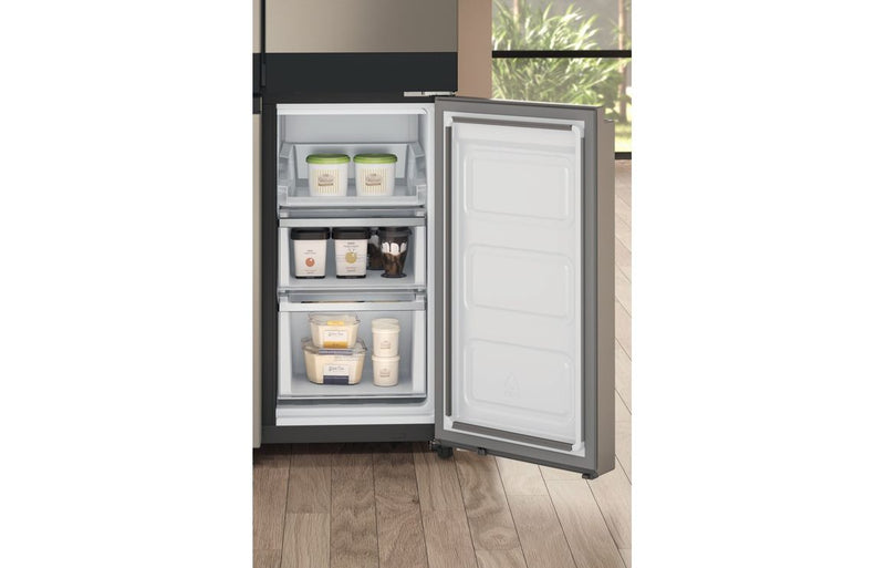Hotpoint HQ9 U2BL G F/S Frost Free American Fridge Freezer - Black & Stainless Steel