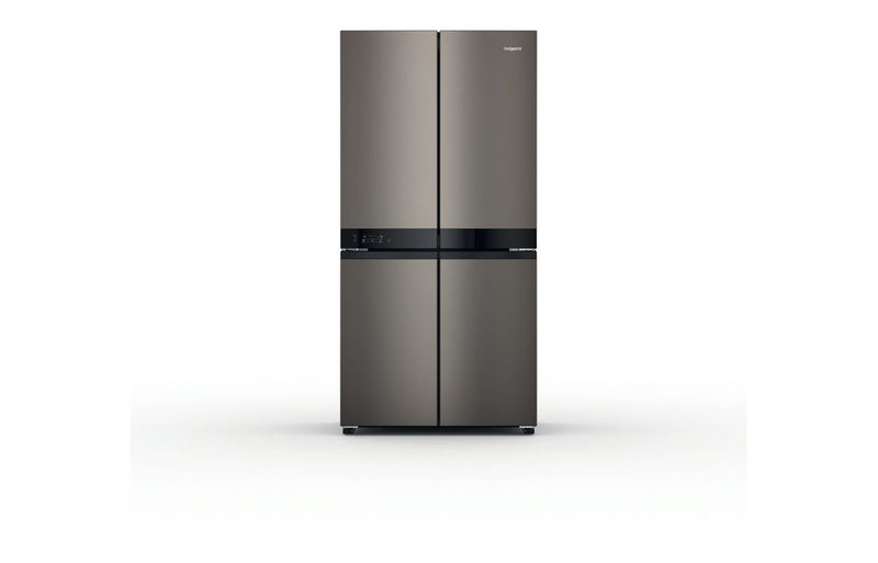 Hotpoint HQ9 U2BL G F/S Frost Free American Fridge Freezer - Black & Stainless Steel