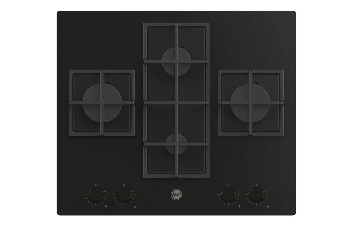 Hoover H500 HVG6DC5B 60cm Gas Hob - Black Glass UK