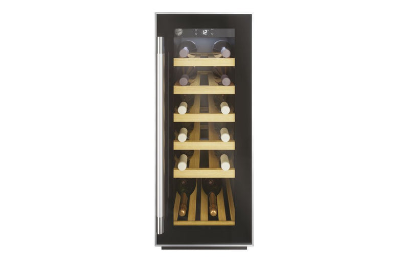 Hoover H500 HWCB 30 UK/N 30cm Wine Cooler - Black Glass & Stainless Steel